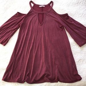 Soft cold shoulder top